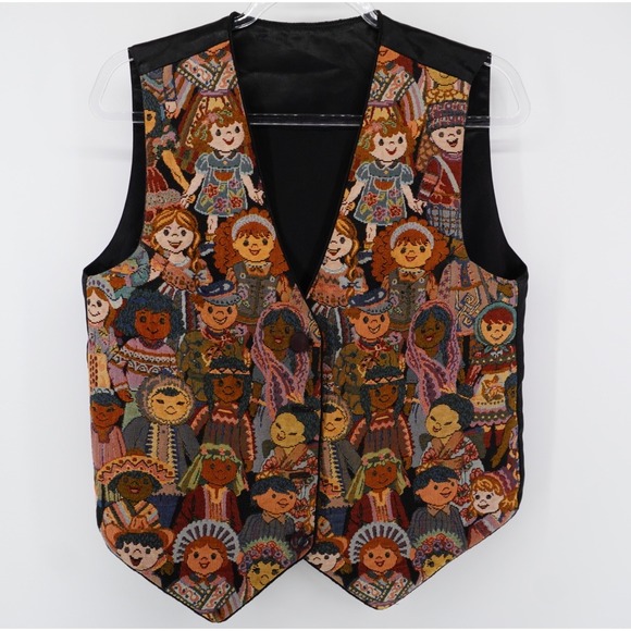 Jackets & Blazers - Vintage Reversible Tapestry Vest Children of the World Multicultural Teacher